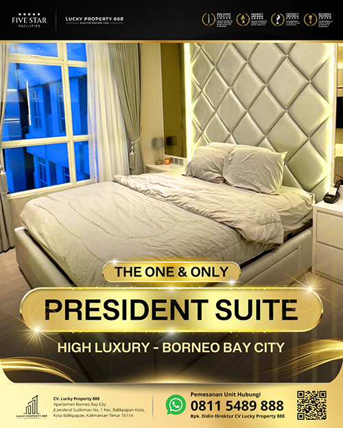 Sewa Apartemen President Suite Tahunan di Borneo Bay Balikpapan (1)